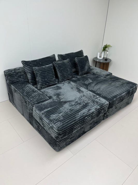 🐾 Wrinkle Nap Sofa – Sofa Bed (Deep Grey)
