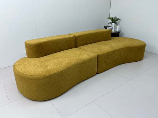 🛋️ Cashew Sofa – Golden Olive