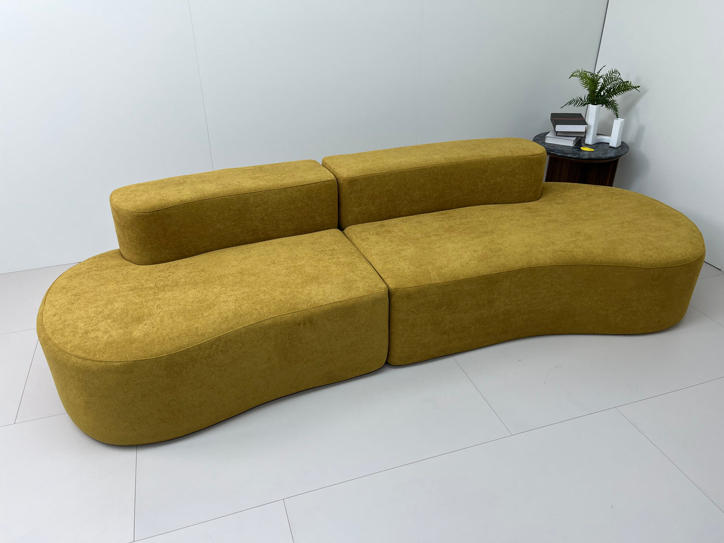 🛋️ Cashew Sofa – Golden Olive
