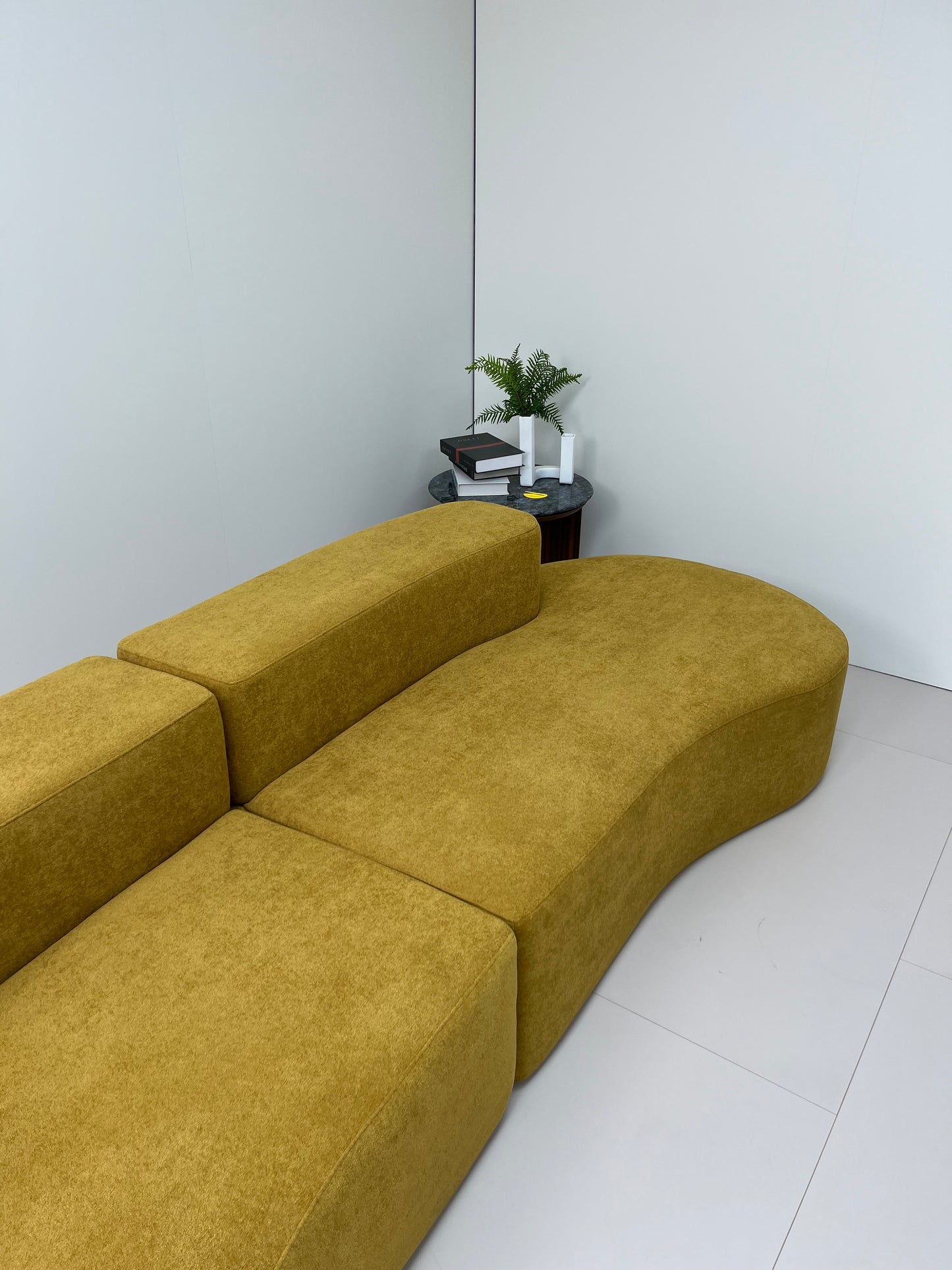 🛋️ Cashew Sofa – Golden Olive